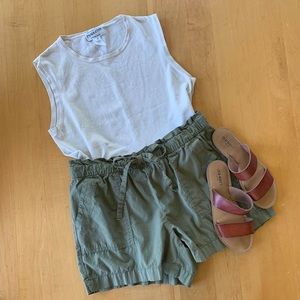 Loft Olive Cotton Shorts